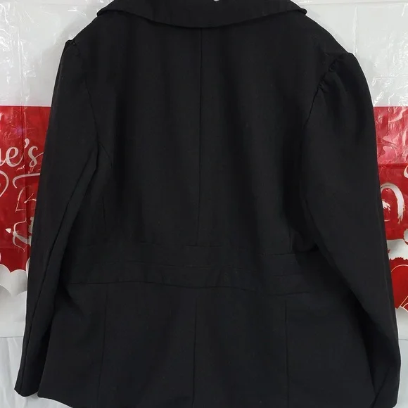 First Option Too Elegant Black Women's Blazer Lined Size 16W (W365) - Picture 6 of 9